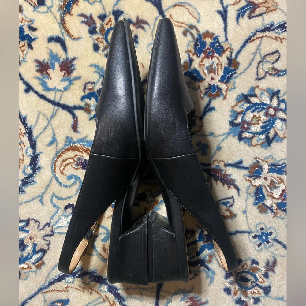 Naturalizer Ginger Black Slingback Short Block Heel Faux Leather, women’s 8.5W - Picture 6 of 8